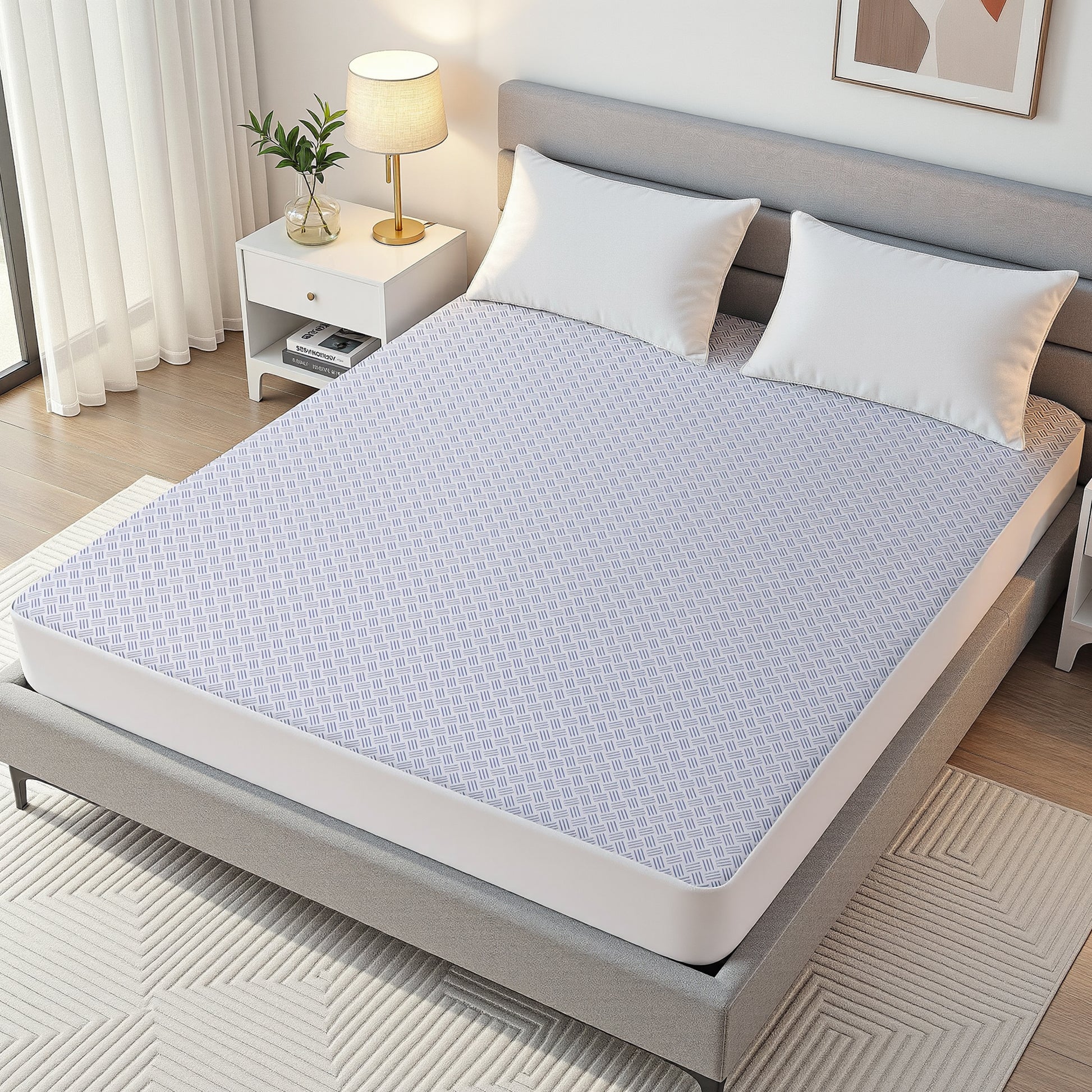 Cooling Mattress Protector Waterproof Deep Pocket Fitted Cover Double-10