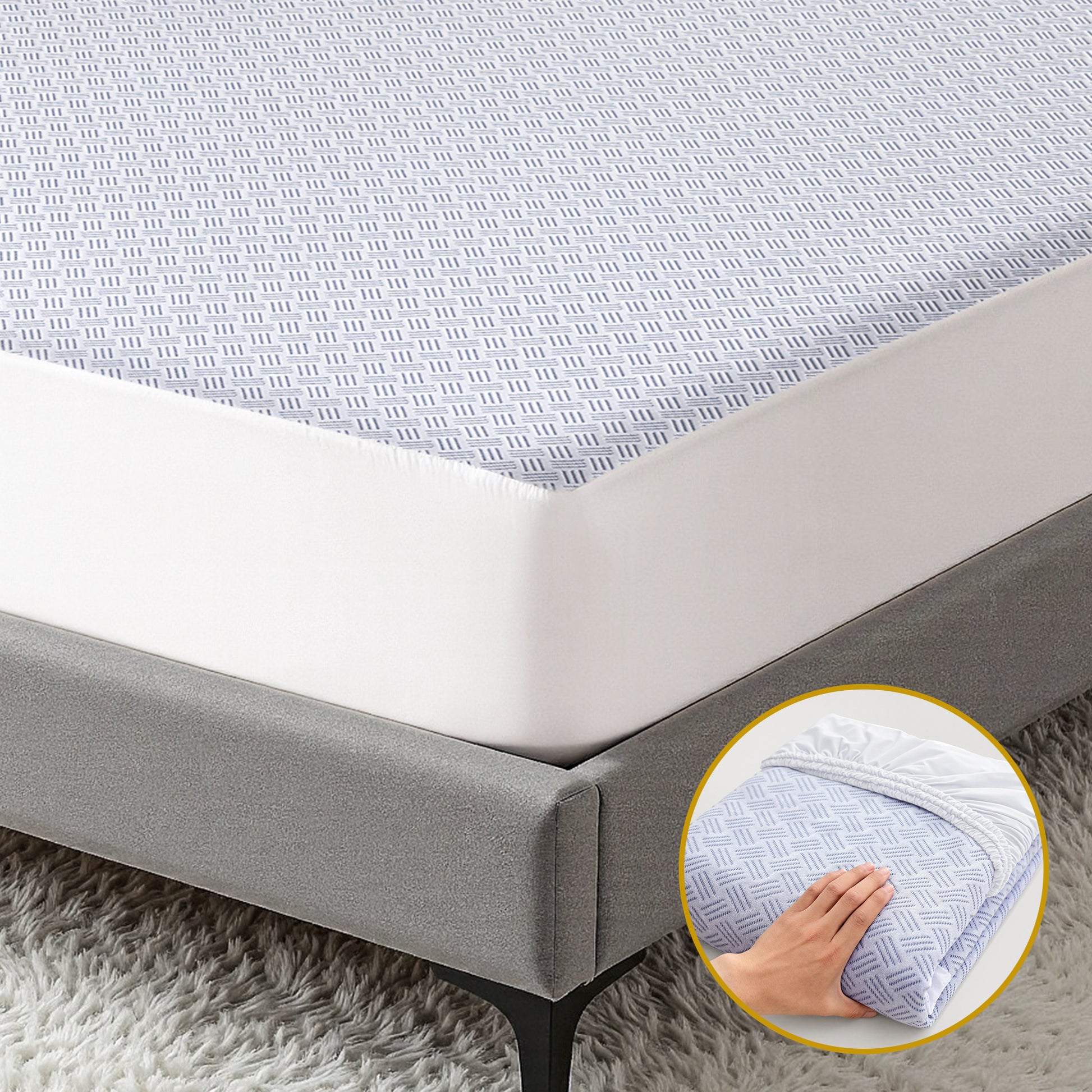Cooling Mattress Protector Waterproof Deep Pocket Fitted Cover Double-11