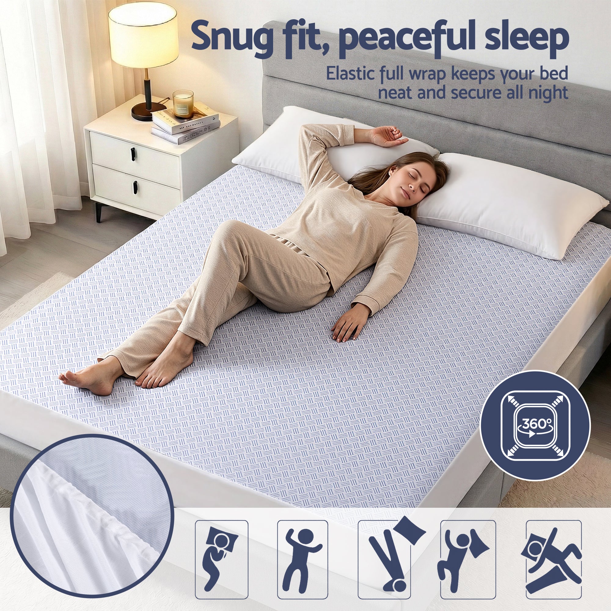 Cooling Mattress Protector Waterproof Deep Pocket Fitted Cover King