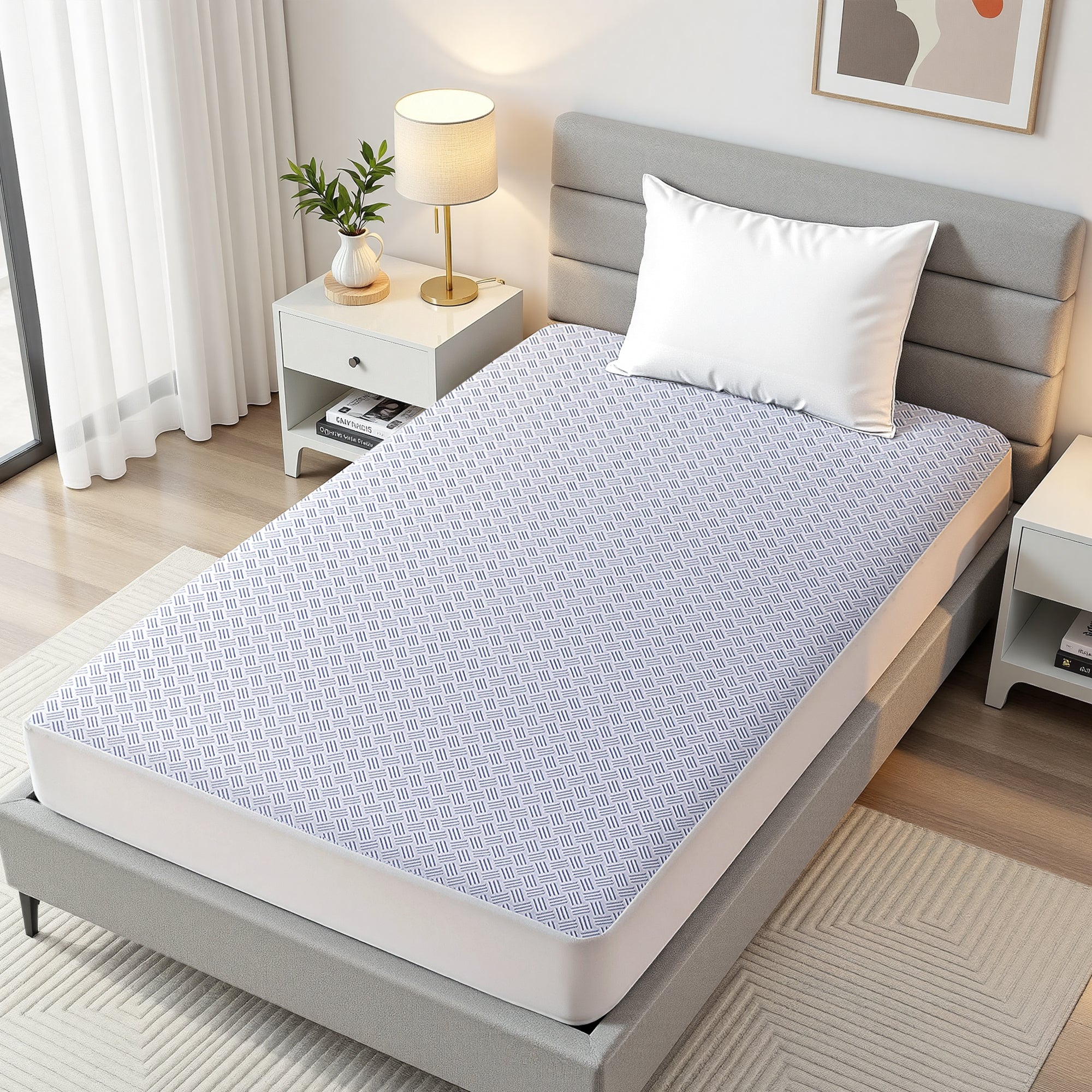Cooling Mattress Protector Waterproof Deep Pocket Fitted Cover King Single