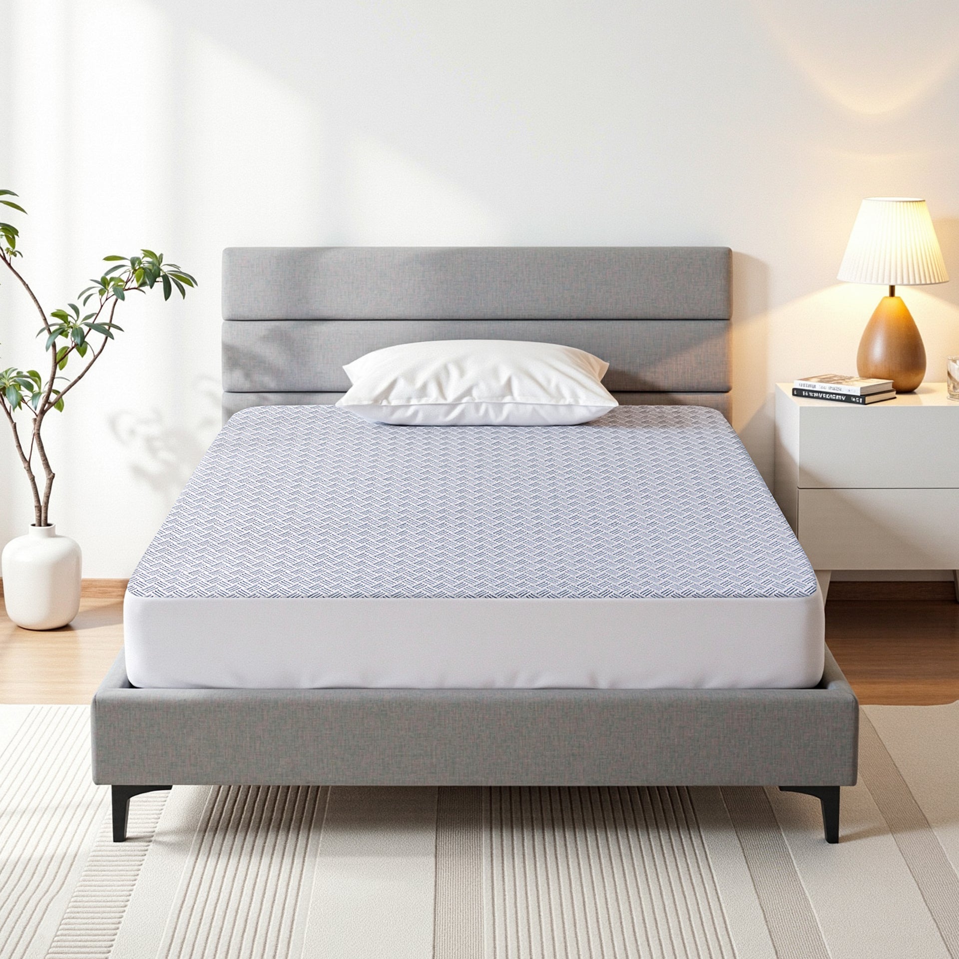 Cooling Mattress Protector Waterproof Deep Pocket Fitted Cover Single