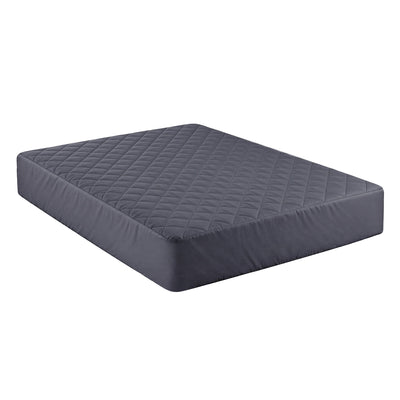 Water-Resistant Mattress Protector Microfiber 360° Fit King in dark gray with quilted microfiber fabric and snug fit design