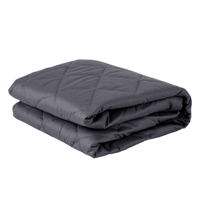 Water-Resistant Mattress Protector Microfiber 360° Fit King folded dark gray quilted microfiber fabric on white background