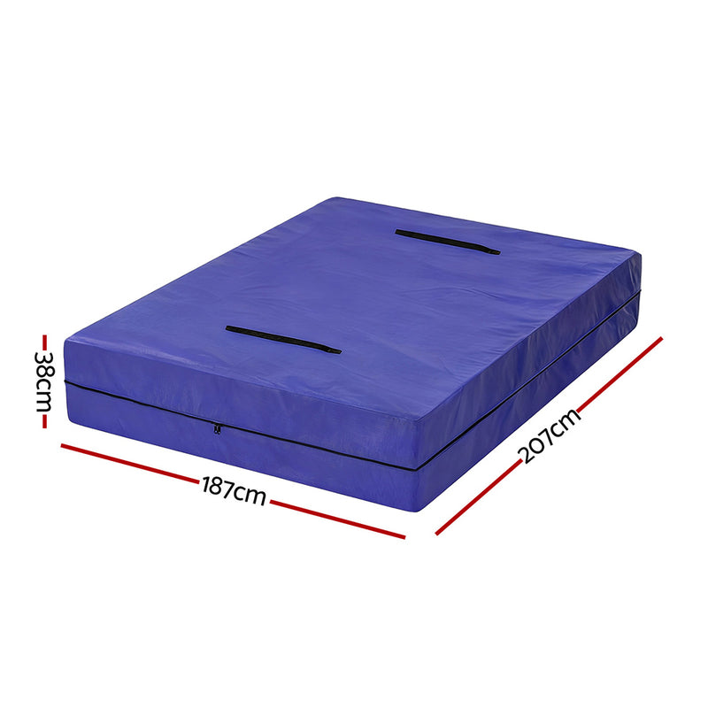 Mattress Bag Easy Moving Waterproof Storage Dust Cover Protector King in blue with handles and zipper, shown with size dimensions