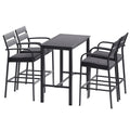 5 Piece Aluminium Outdoor Bar Set - Dark Grey
