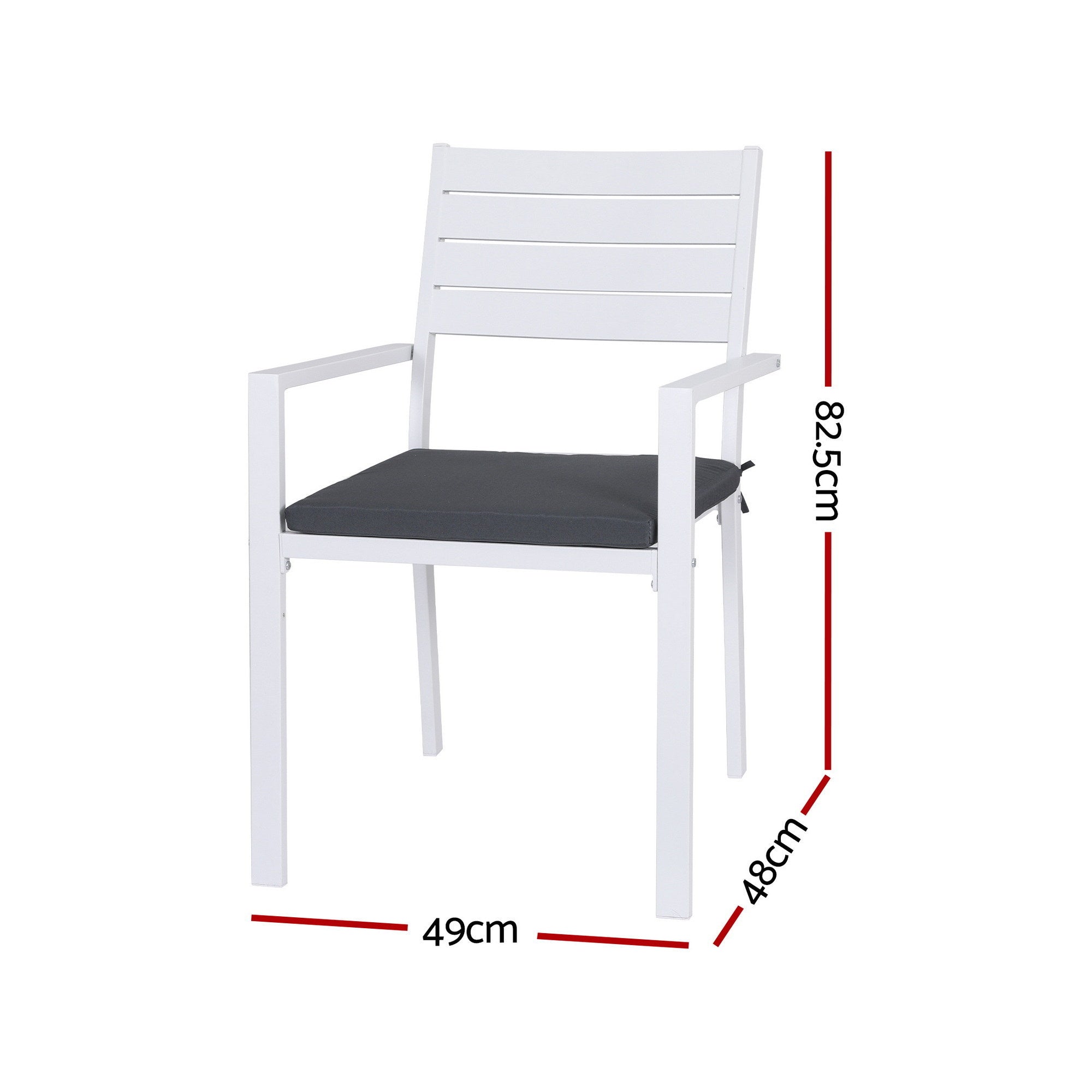 4PC Outdoor Dining Chairs Stackable Aluminum Lounge Chair Patio Furniture