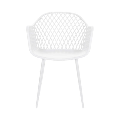 Set of 4 Ventilated Outdoor Dining Chairs - White