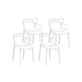 Set of 4 Stackable Outdoor Dining Chairs - White
