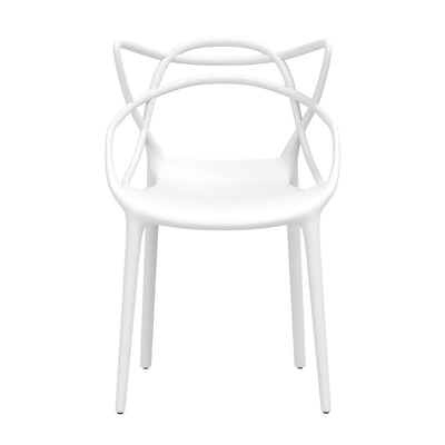 Set of 4 Stackable Outdoor Dining Chairs - White