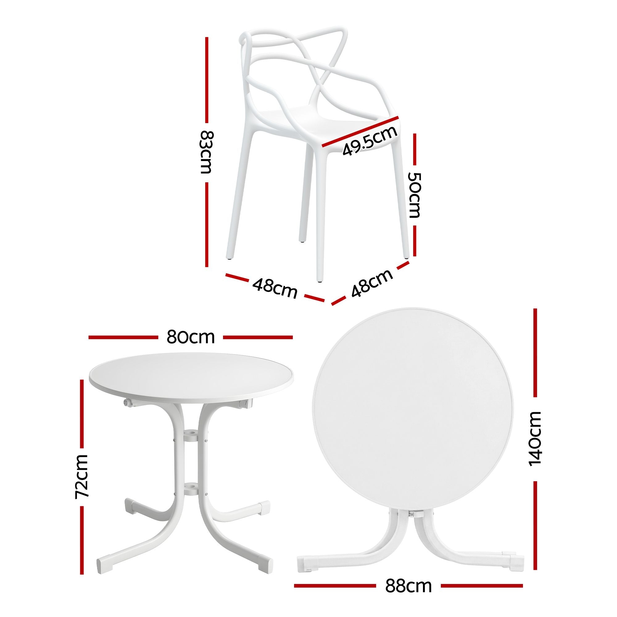 5PCS Outdoor Dining Set Table and Chairs Garden Patio Furniture Entwine White