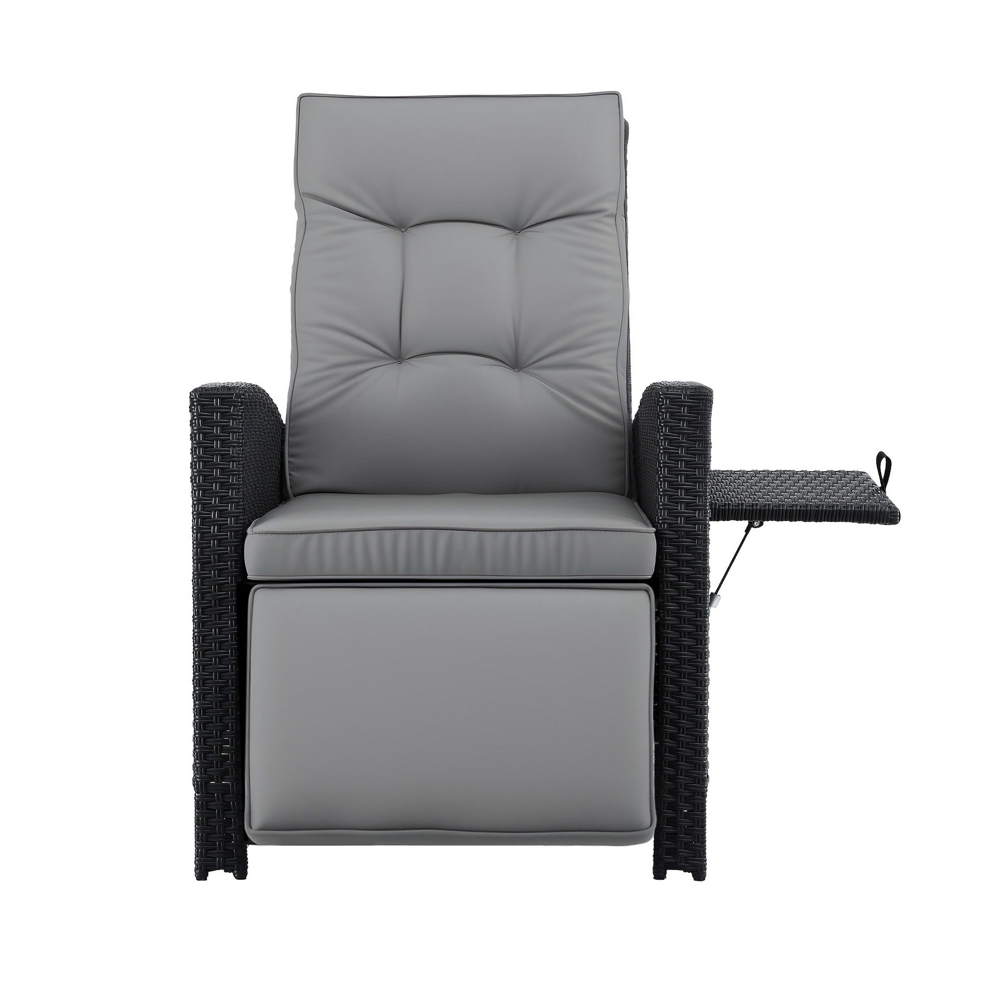 Outdoor Recliner Chairs Sun lounge Wicker Lounger Patio Furniture Adjustable Black