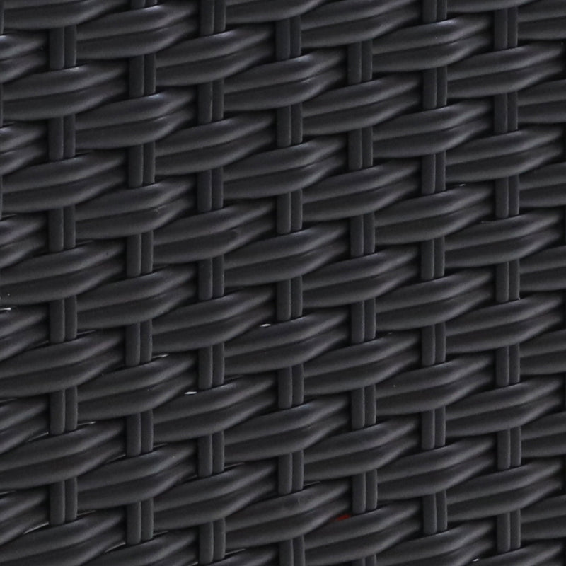 Close-up of black woven wicker texture on the Elise Outdoor Recliner Chair with Ottoman Black