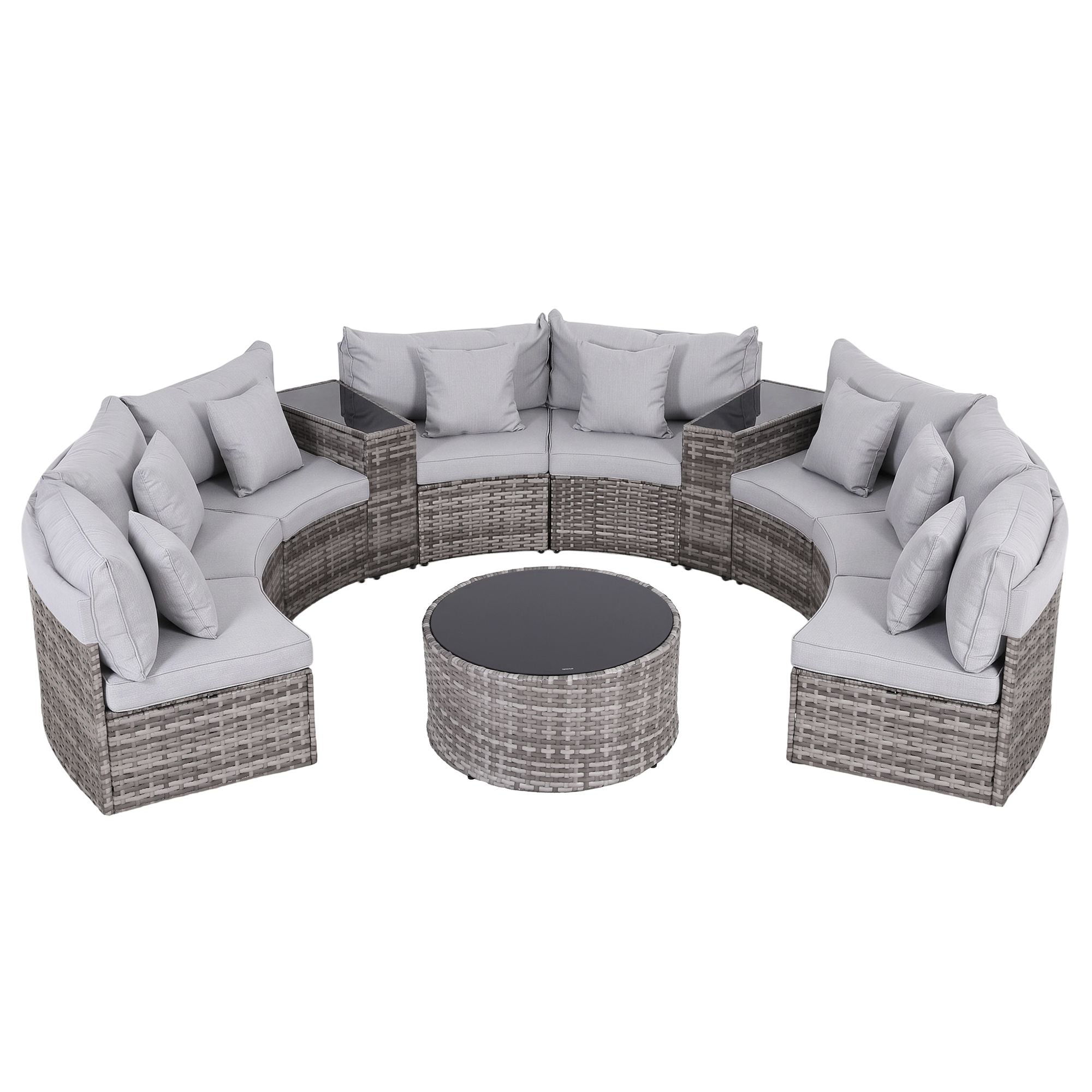 8 Seater Outdoor Sofa Set 11PCS Table Chair Set Garden Rattan Furniture