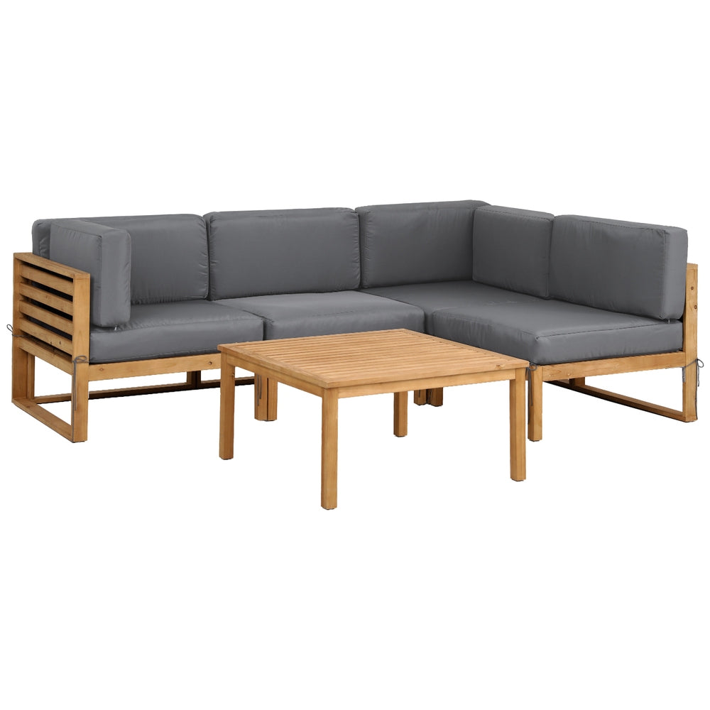 4-Piece Outdoor Sofa Set Wooden Couch Lounge Setting 5PCS