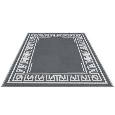 Outdoor Rugs 152x244cm Large Carpet Reversible Area Mat PP Dual-Sided Patio Rug Greek Key