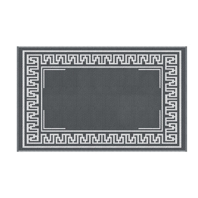 Outdoor Rugs 152x244cm Large Carpet Reversible Area Mat PP Dual-Sided Patio Rug Greek Key
