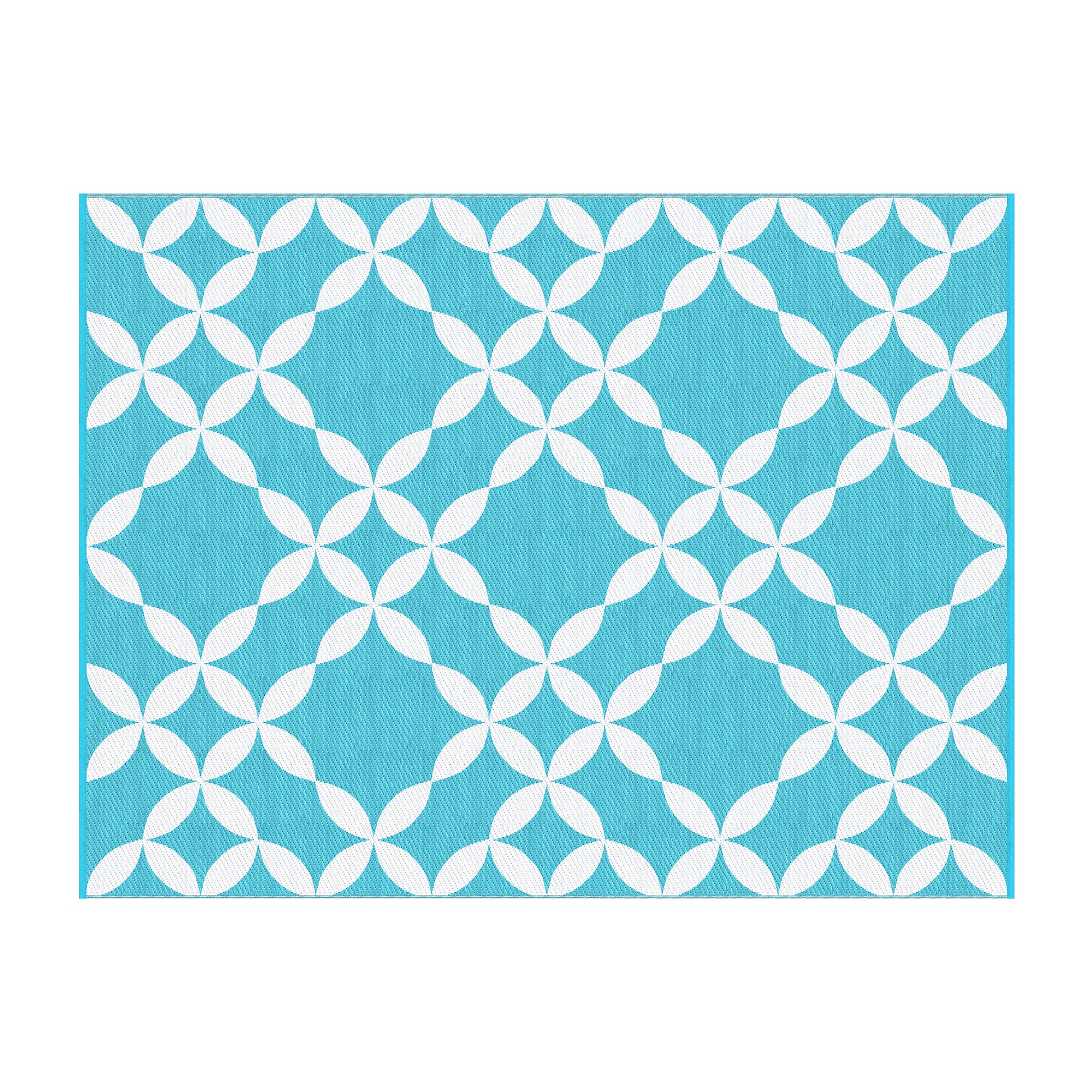Outdoor Rugs 274x366cm Large Carpet Reversible Area Mat PP Dual-Sided Patio Rug Light Blue-3