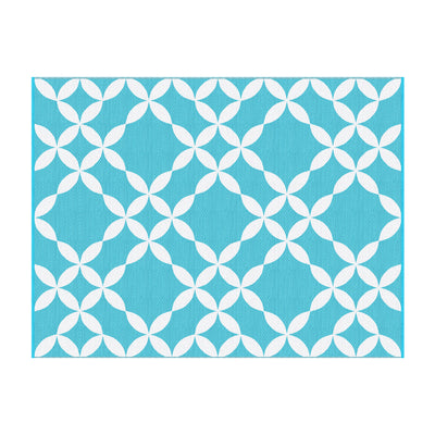 Outdoor Rugs 274x366cm Large Carpet Reversible Area Mat PP Dual-Sided Patio Rug Light Blue