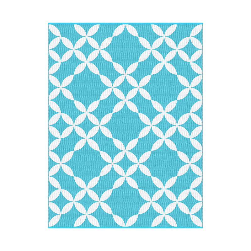 Outdoor Rugs 274x366cm Large Carpet Reversible Area Mat PP Dual-Sided Patio Rug Light Blue-9