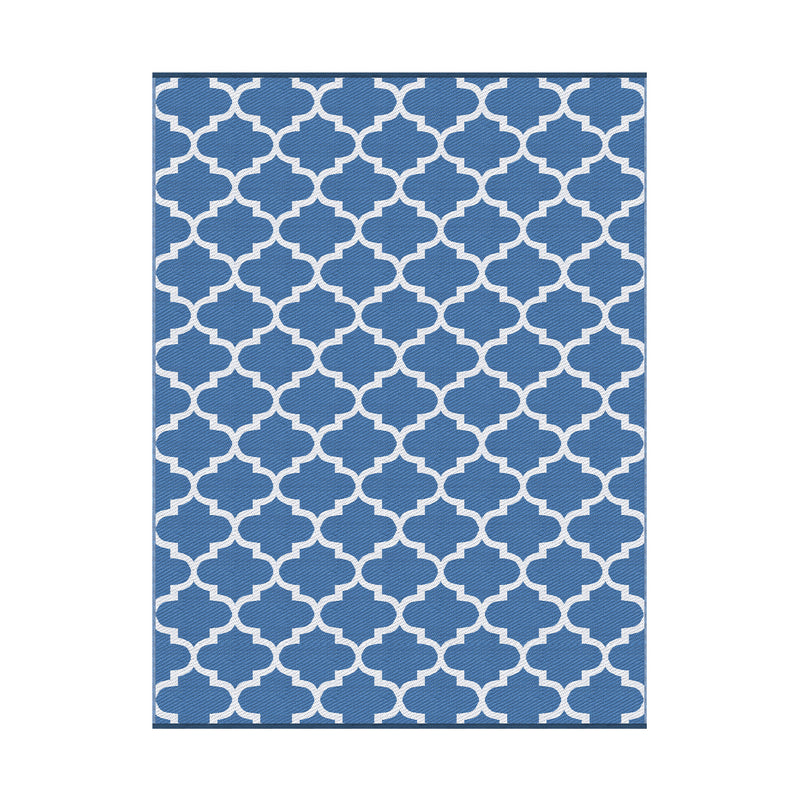 Outdoor Rugs 274x366cm Large Carpet Reversible Area Mat PP Dual-Sided Patio Rug Blue-9