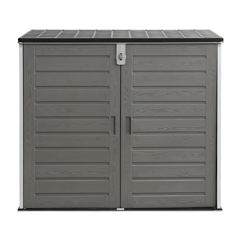Outdoor Storage Box 1170L Container Lockable Cabinet Tool Organizer Shed Grey-4