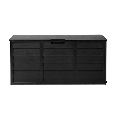 Outdoor Storage Box 290L Lockable Organiser Garden Deck Shed All Black