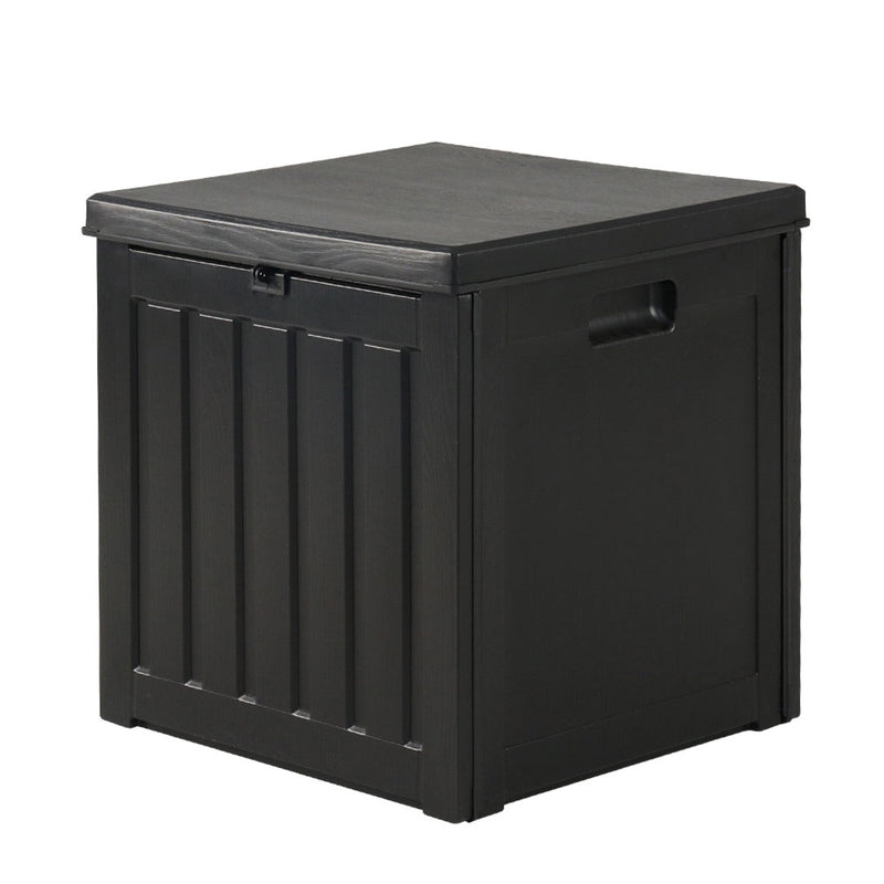 Outdoor Storage Box 80L Container Lockable Garden Toy Tool Shed Black-7