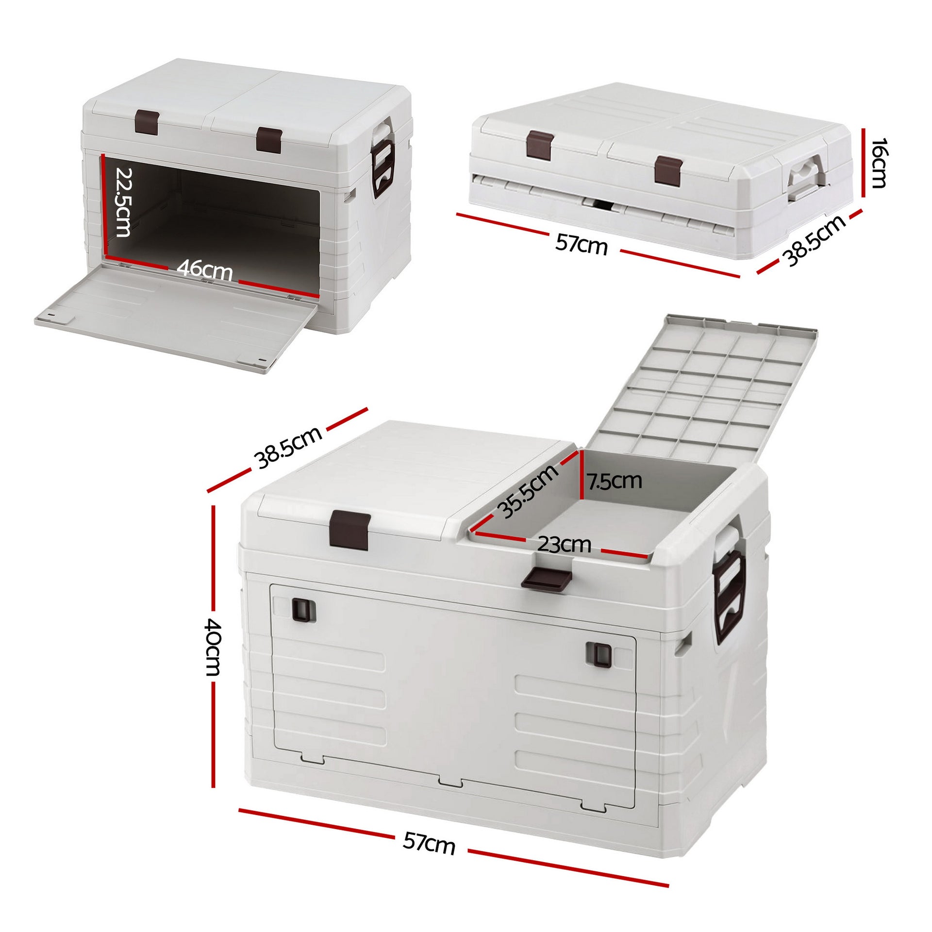 80L Outdoor Storage Box Foldable Camping Collapsible Bins Organizer