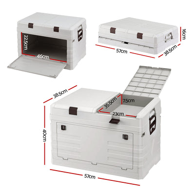 80L Outdoor Storage Box Foldable Camping Collapsible Bins Organizer