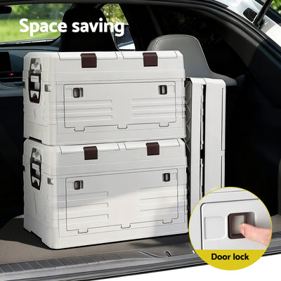 80L Outdoor Storage Box Foldable Camping Collapsible Bins Organizer