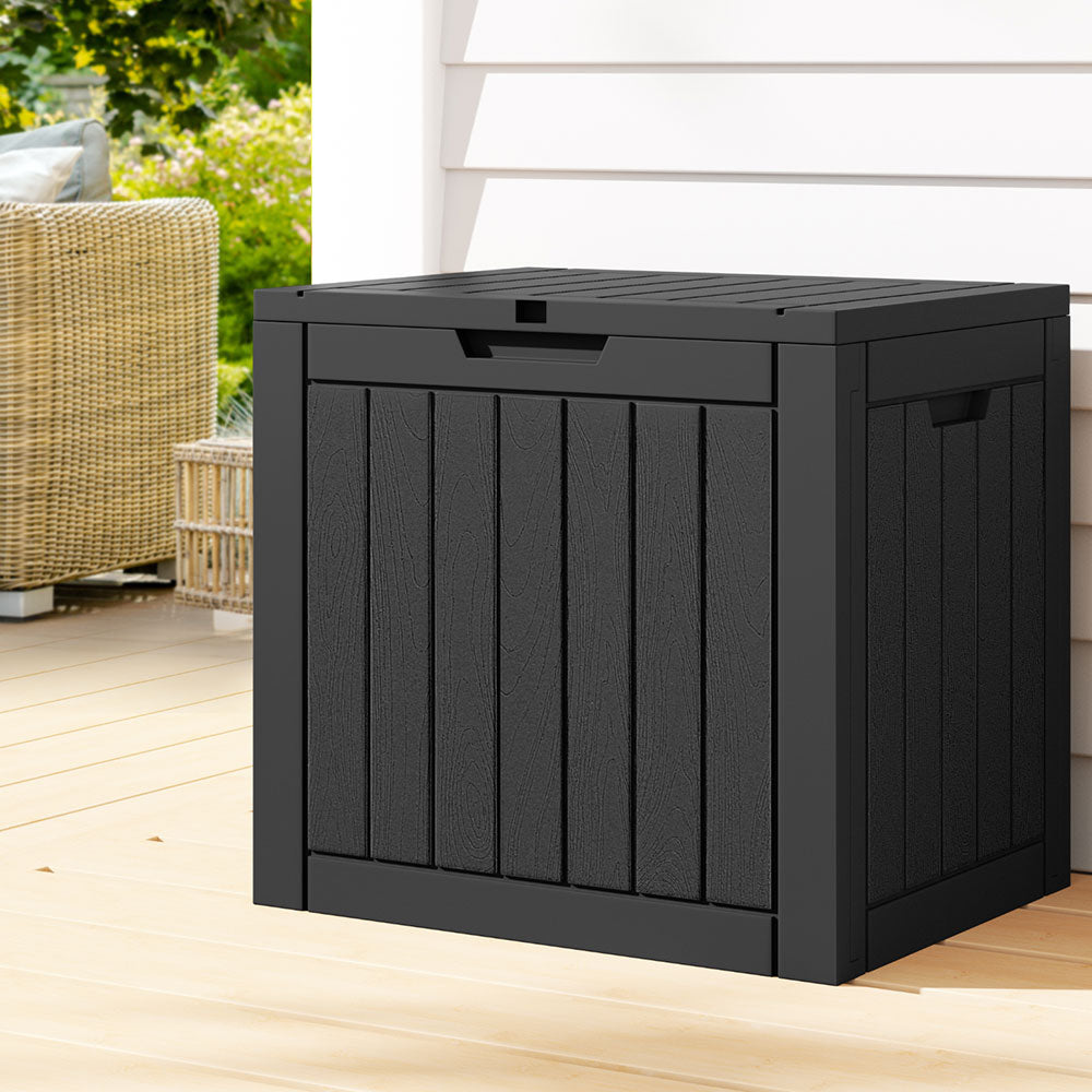 Outdoor Storage Box 118L Container Lockable Indoor Garden Toy Tool Shed Black-1