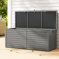Outdoor Storage Box 390L Container Lockable Garden Bench Tools Toy Shed Black