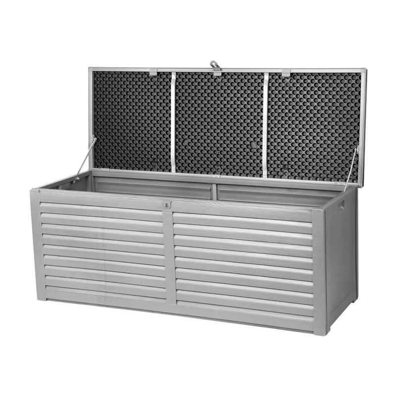 Outdoor Storage Box 390L Container Lockable Garden Bench Tools Toy Shed Black-8