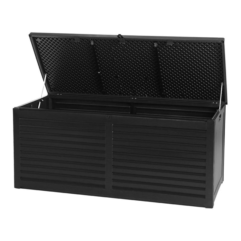 Outdoor Storage Box 490L Container Lockable Garden Bench Shed Tools Toy All Black-8