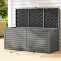 Outdoor Storage Box 490L Container Lockable Garden Bench Tools Toy Shed Black