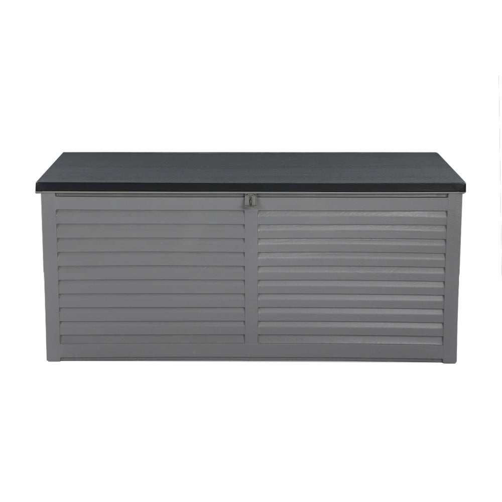Outdoor Storage Box 490L Container Lockable Garden Bench Tools Toy Shed Black-3