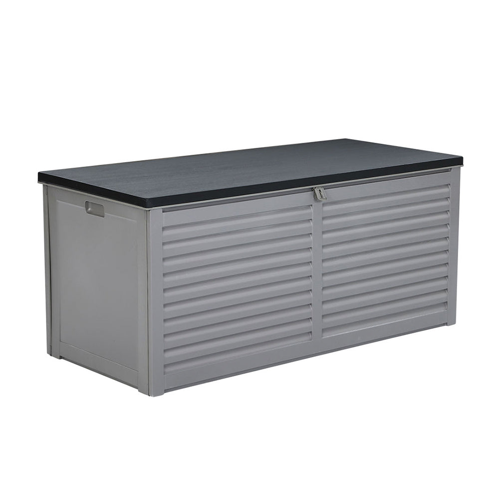 Outdoor Storage Box 490L Container Lockable Garden Bench Tools Toy Shed Black-4