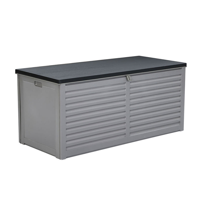 Outdoor Storage Box 490L Container Lockable Garden Bench Tools Toy Shed Black-4