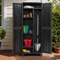 173cm Outdoor Storage Cabinet Box Lockable Cupboard Sheds Garage Adjustable Black