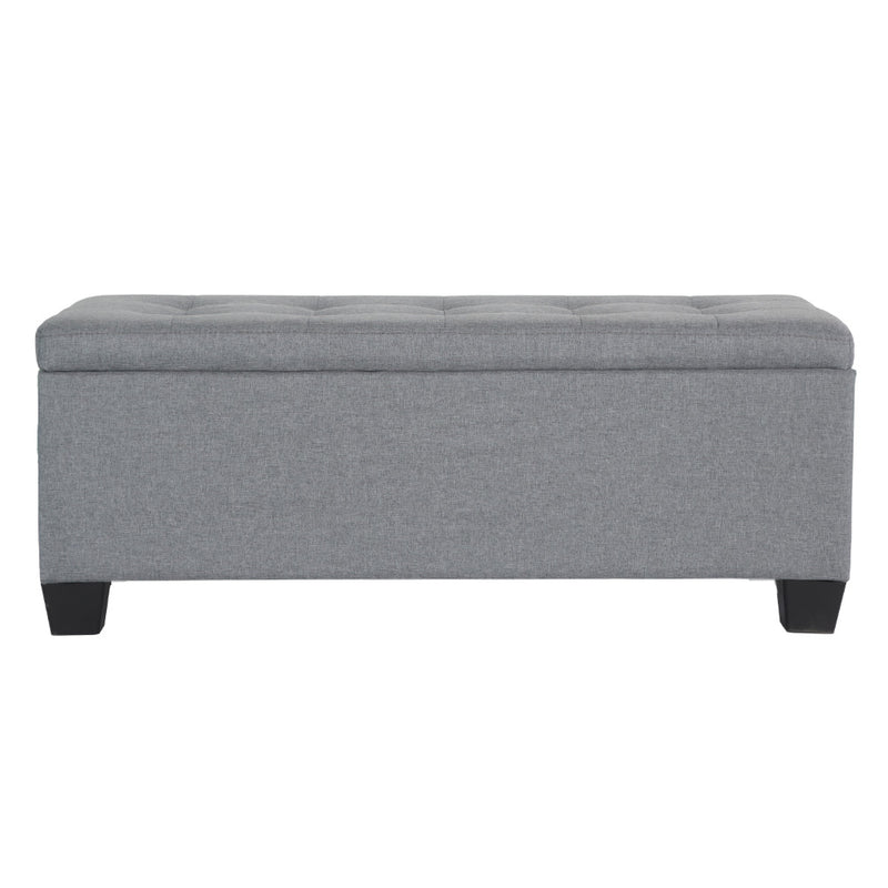 Large Fabric Storage Ottoman - Grey-3
