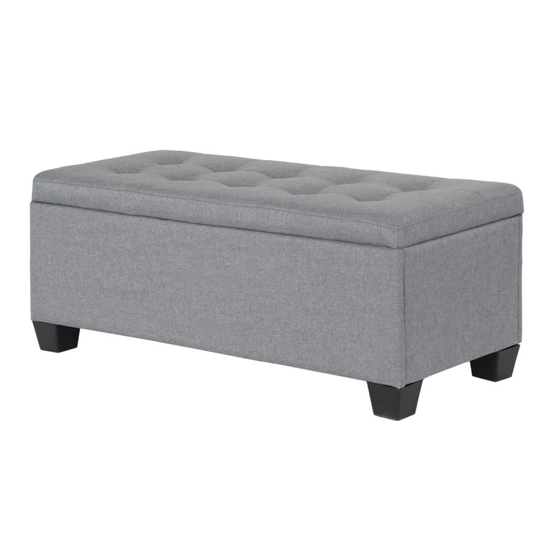 Large Fabric Storage Ottoman - Grey-1