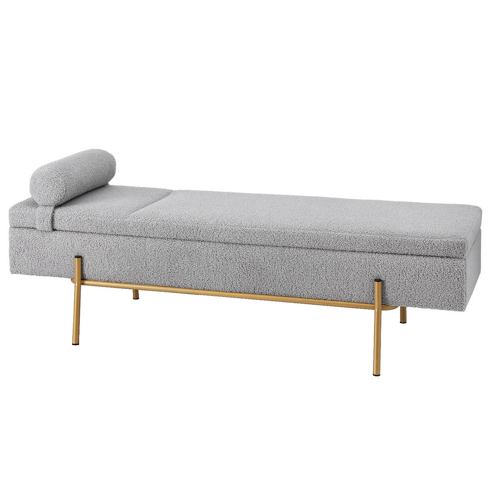 Storage Ottoman Bed 140cm Pillow Foot Stool