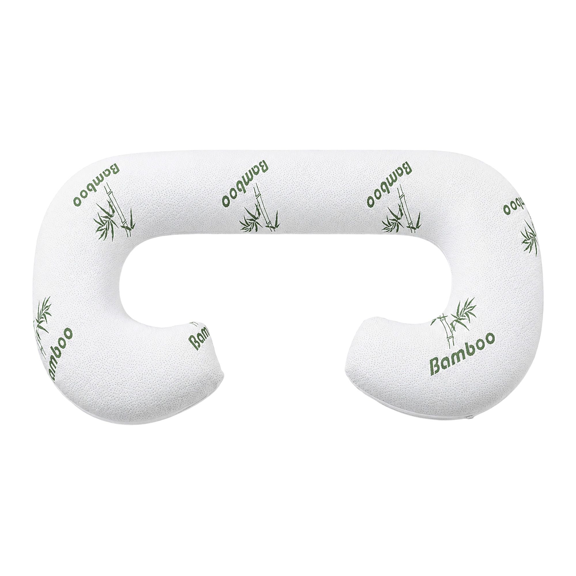 Pregnancy Pillow for Side Sleepers C-Shaped Body Pillow with Bamboo Fiber Cover, Maternity Pillow for Full Body Support, Belly and Waist Comfort
