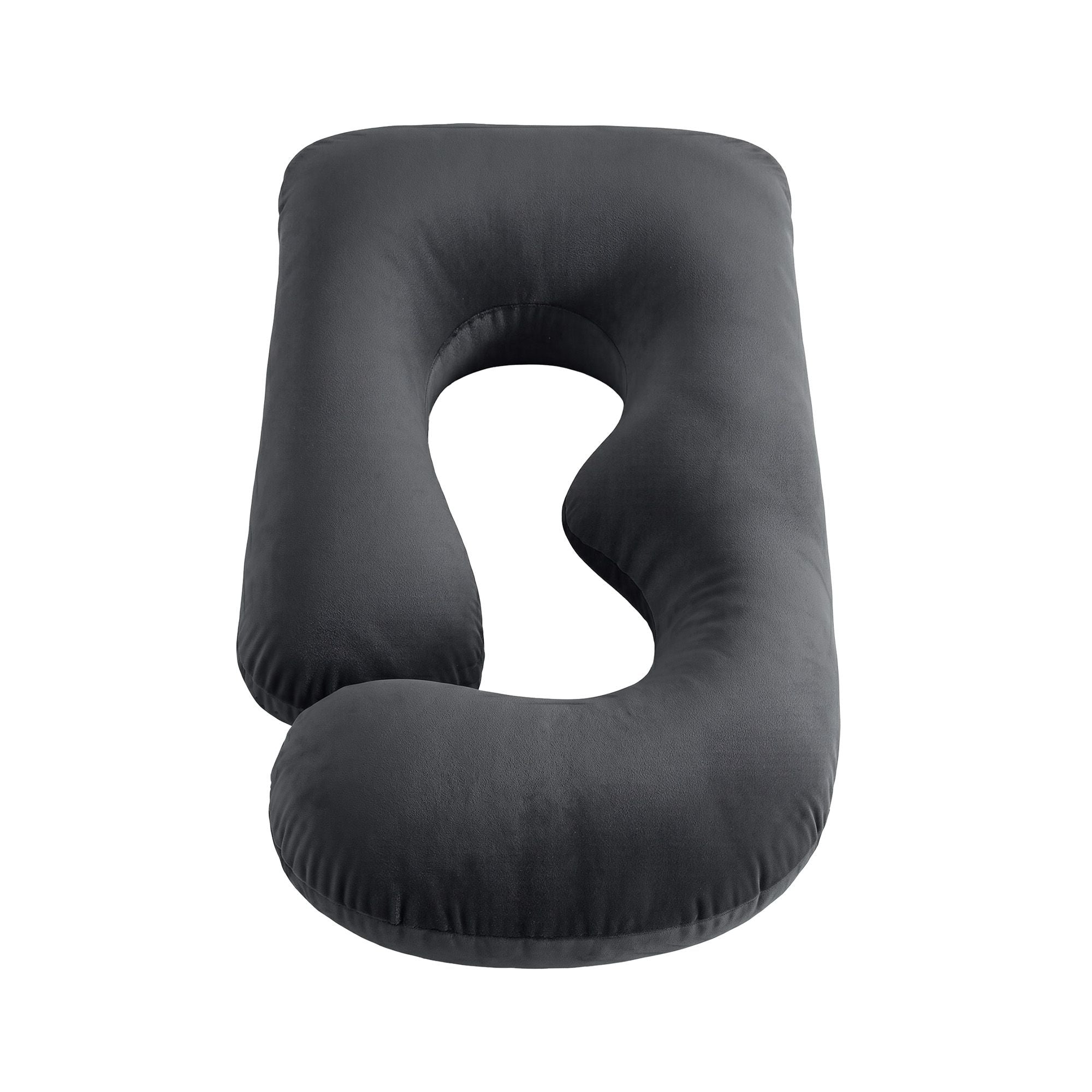 Pregnancy Pillow G-Shaped Full Body Pillow for Back and Belly Support Maternity Pillow with Removable Cover, Dark Grey 135x70 cm