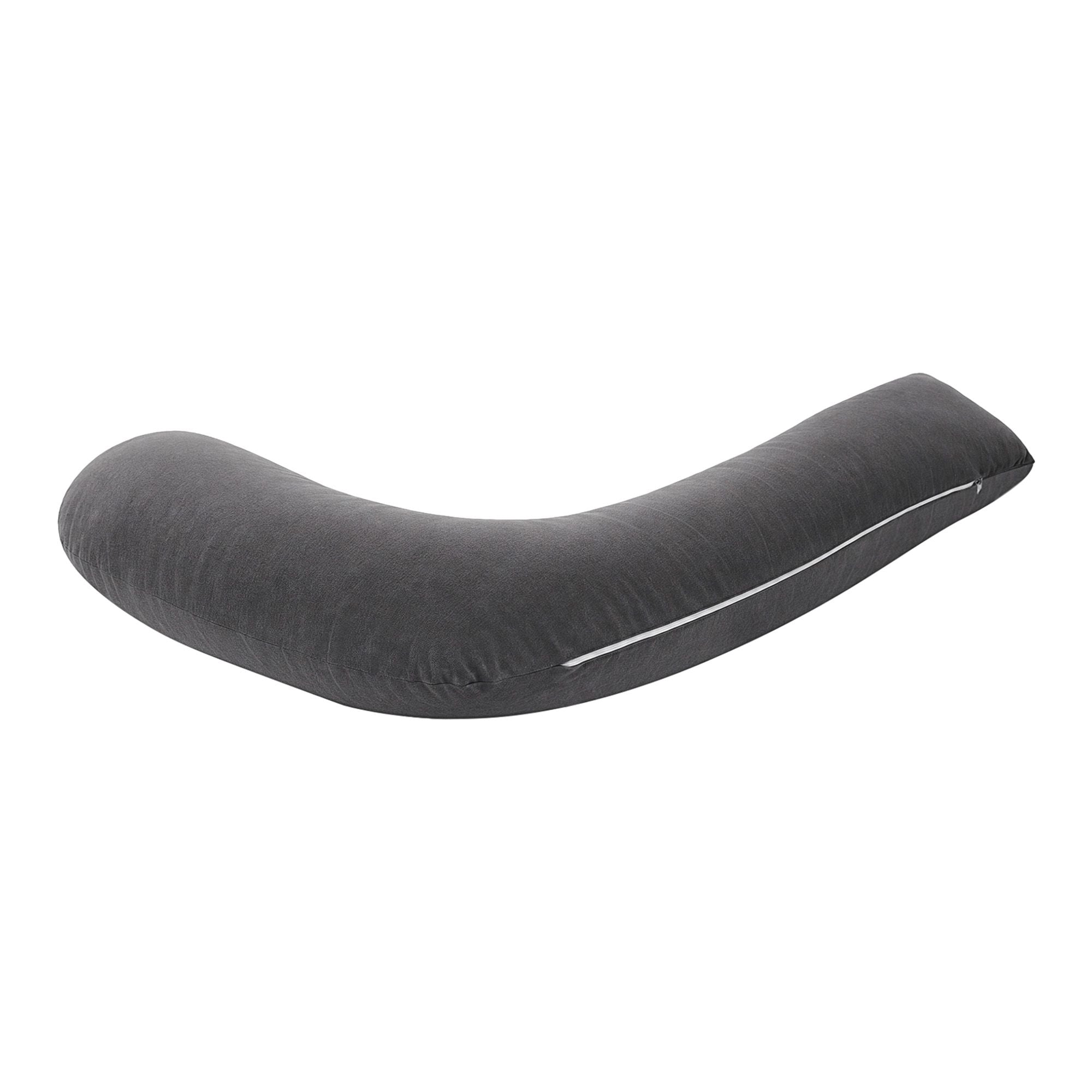 Pregnancy Pillow for Side Sleeping L-Shaped Maternity Body Pillow for Women 100% Cotton Jersey Cover for Head Neck Belly Support, 63x115 cm Grey