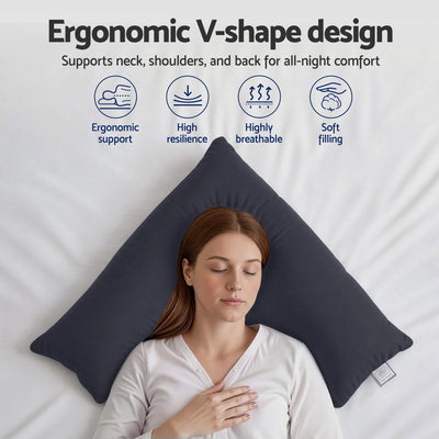V Shape Pillow Boomerang Nursing Body Cushion Grey