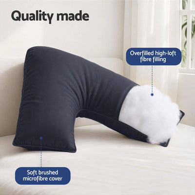 V Shape Pillow Boomerang Nursing Body Cushion Grey