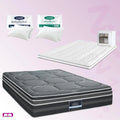 Double Comfort Package | Platinum Series Dual Euro Top Mattress (Medium Firm), Deluxe Pillowtop Topper, 2 Deluxe & 2 Cooling Pillows