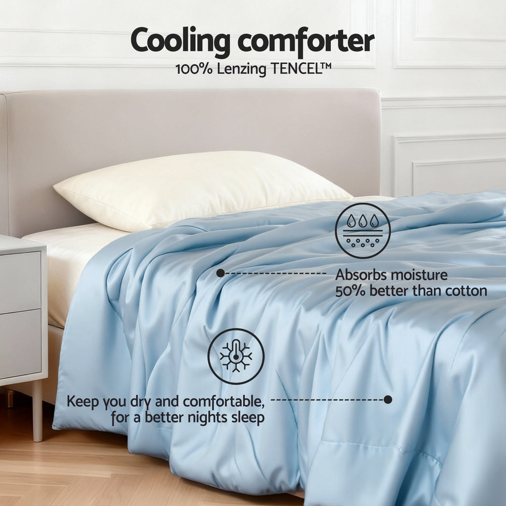 Tencel Quilt 200GSM Summer Quilts Comforter Doona Light Weight Soft Throw Blanket Single