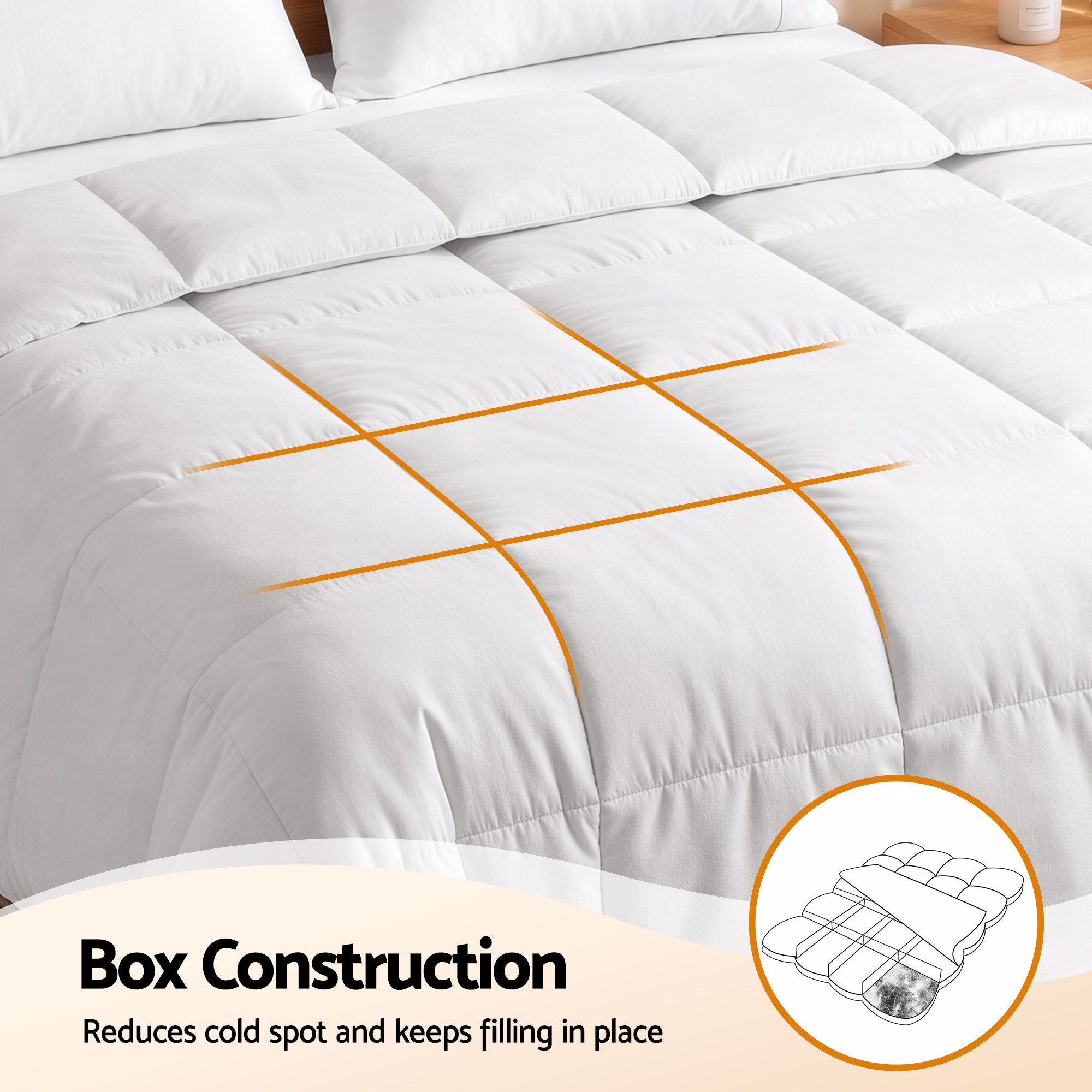 Double Quilt, 200GSM Summer Duck Down Feather Doona Insert